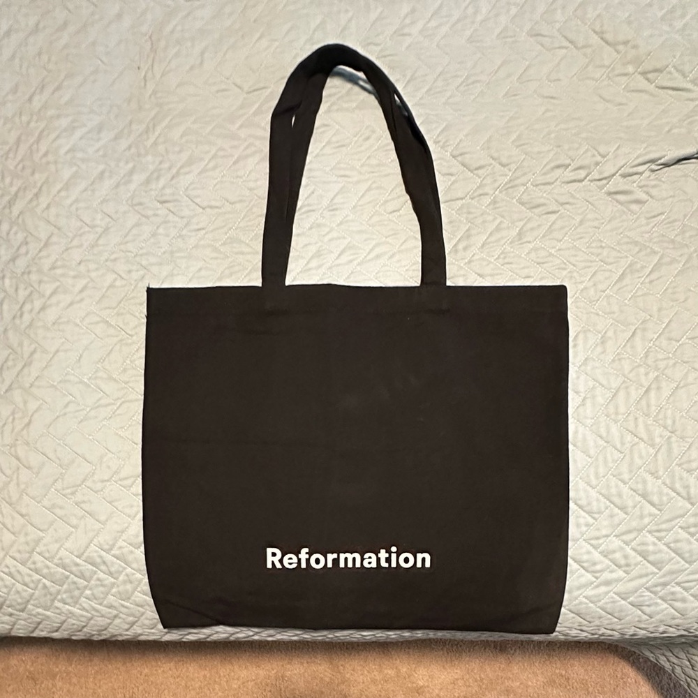 Reformation Classic Black Canvas Tote
